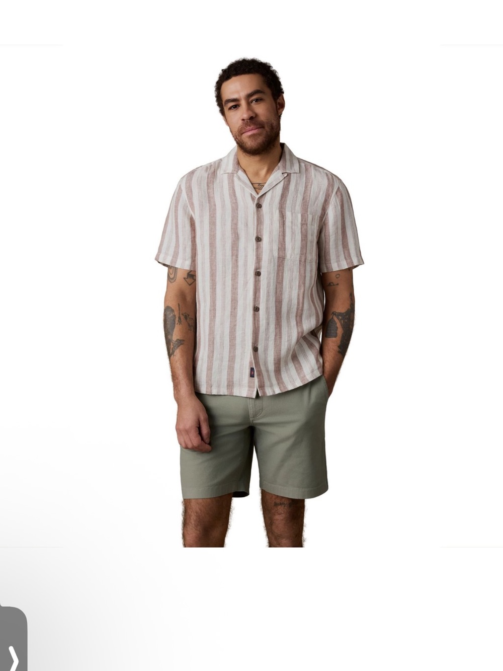 NWT Faherty SS Palma Linen Sienna Valley  Striped Shirt Sz L $165